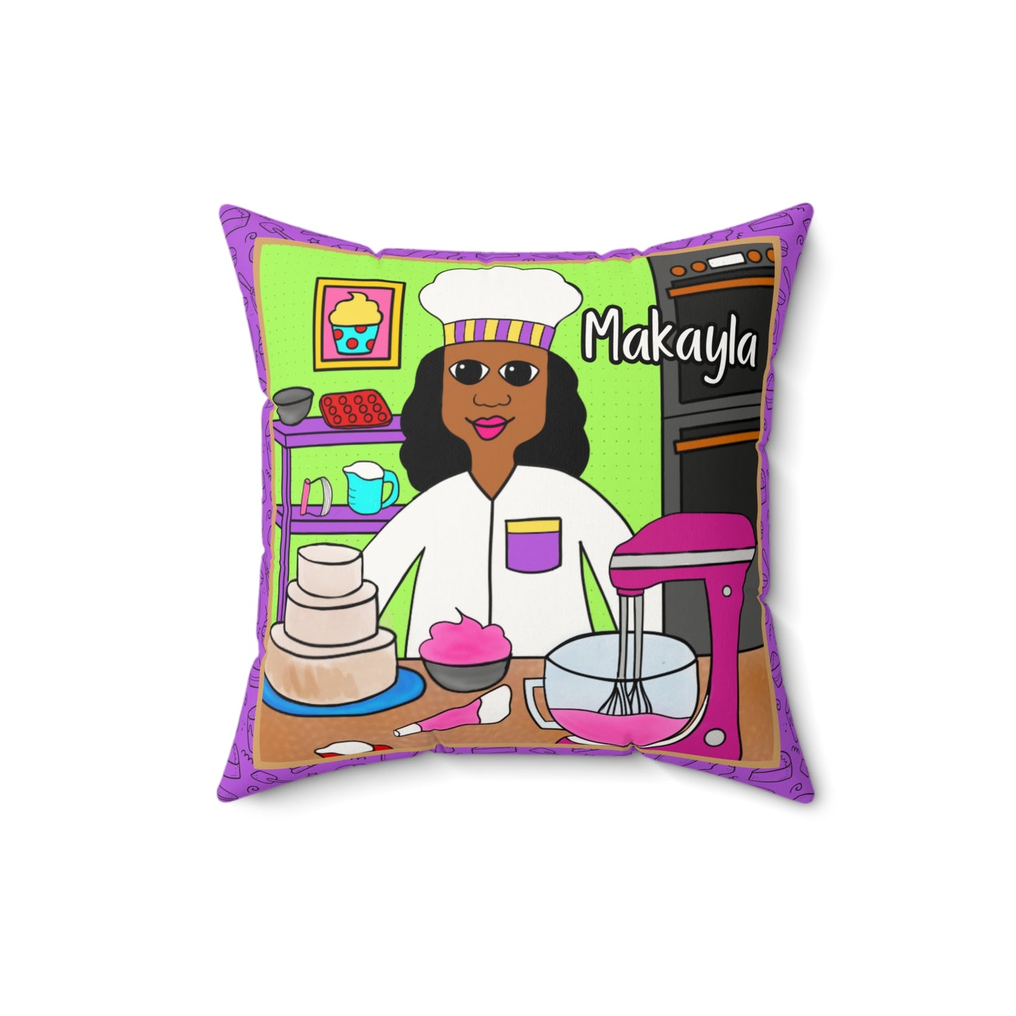 Cocoa Cutie Baker Affirmation Pillow- Girl (PICK SKIN TONE)