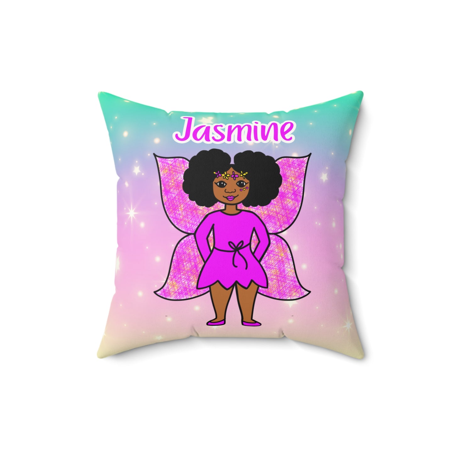 Cocoa Cutie Pink Fairy Affirmation Pillow- Girl (PICK SKIN TONE)