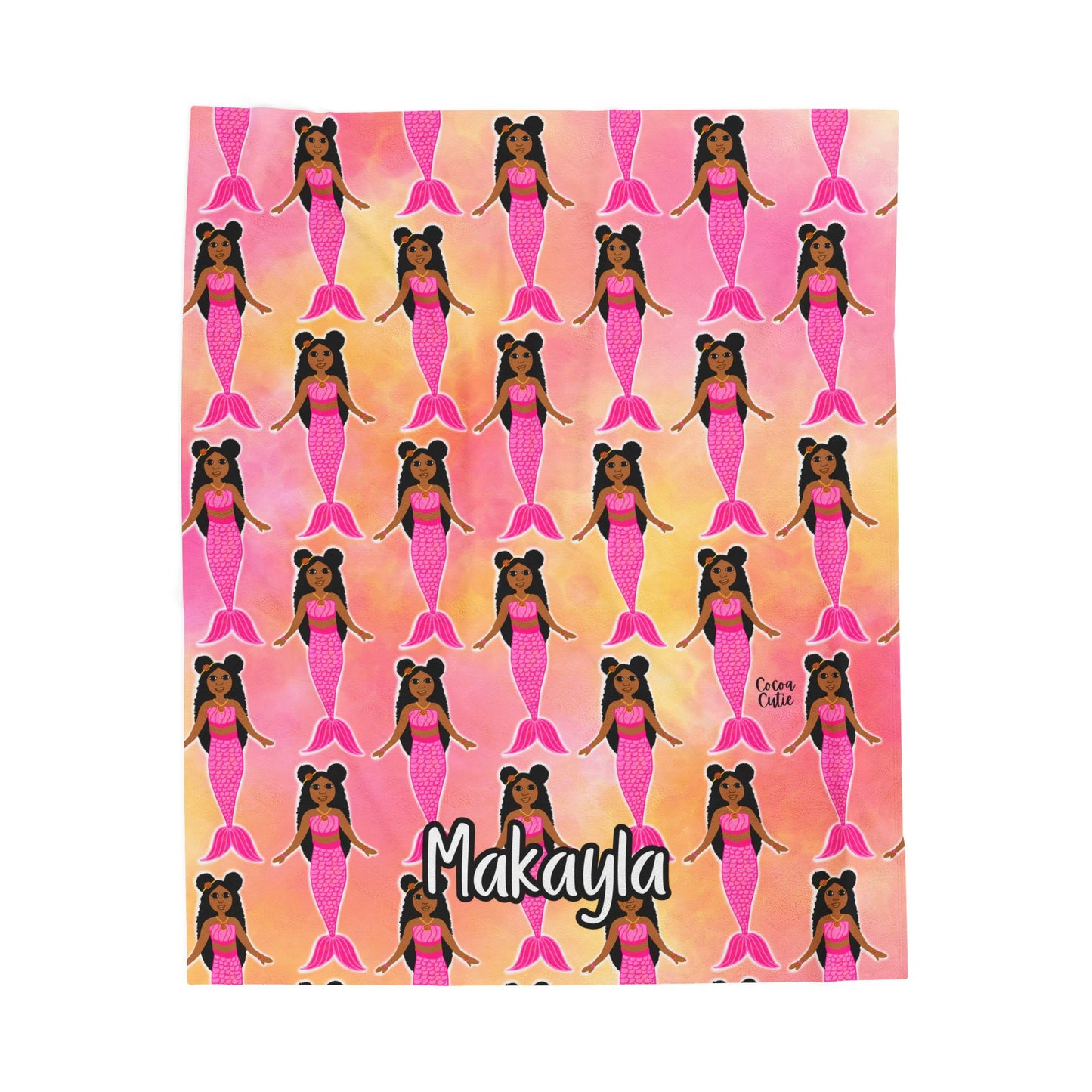 Cocoa Cutie Pink Mermaid Blanket (Three Sizes)