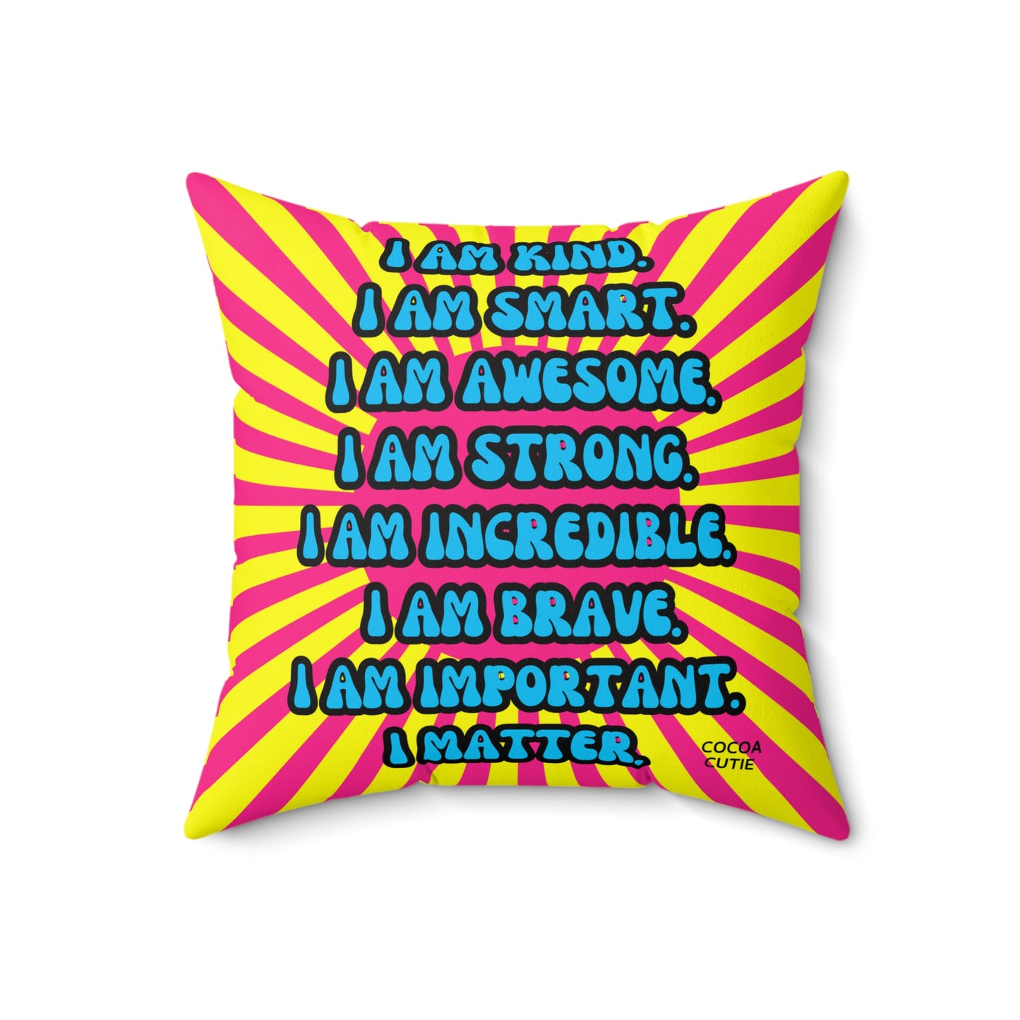 Cocoa Cutie Princess Vibes Affirmation Pillow- Girl (PICK SKIN TONE)