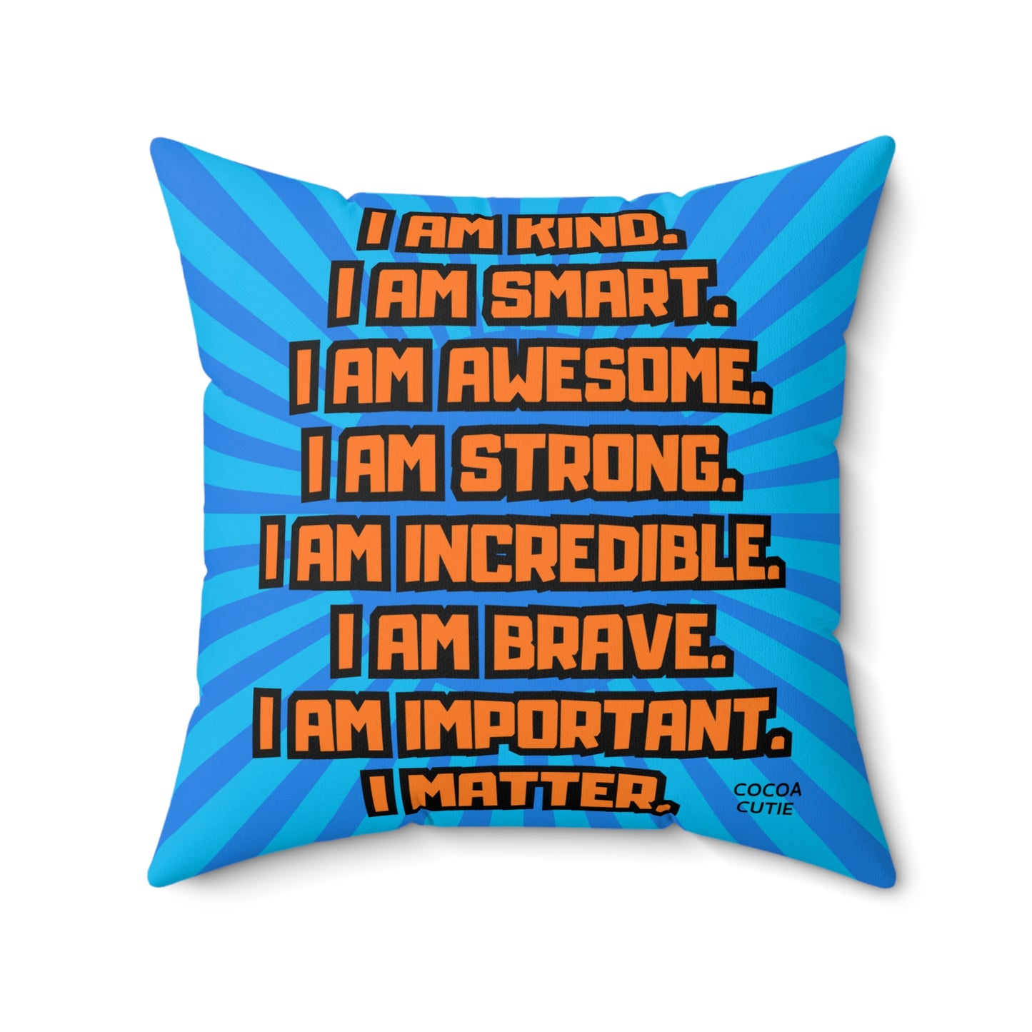 Cocoa Cutie Bow Tie Orange Affirmation Pillow- Boy (PICK SKIN TONE)
