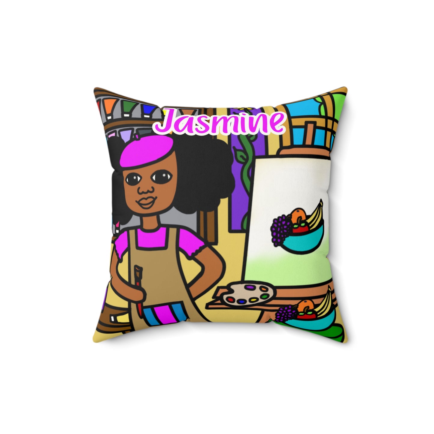 Cocoa Cutie Artist Affirmation Pillow- Girl