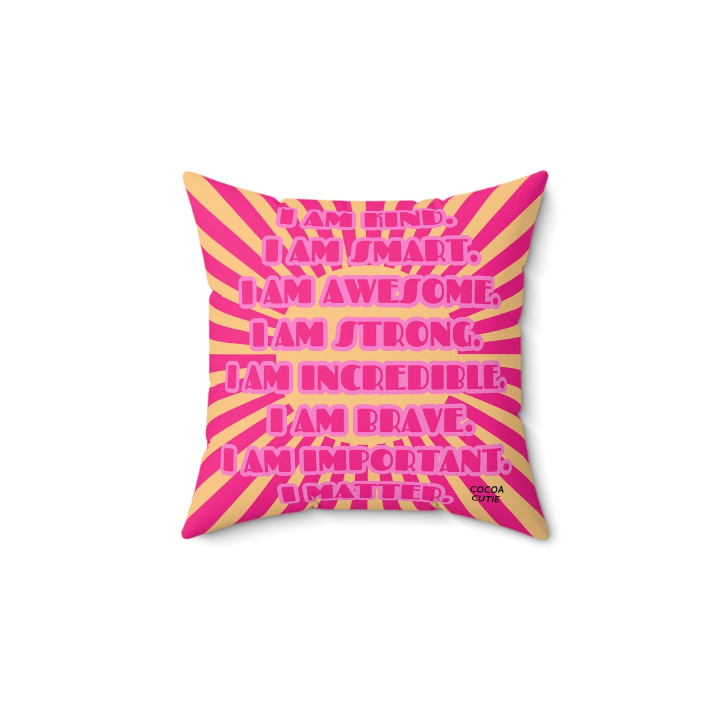 Cocoa Cutie Mermaid PINK Affirmation Pillow- Girl (PICK SKIN TONE)