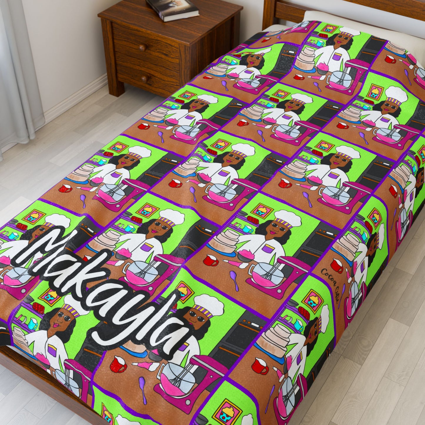 Cocoa Cutie Baker Girl Blanket (Three Sizes)