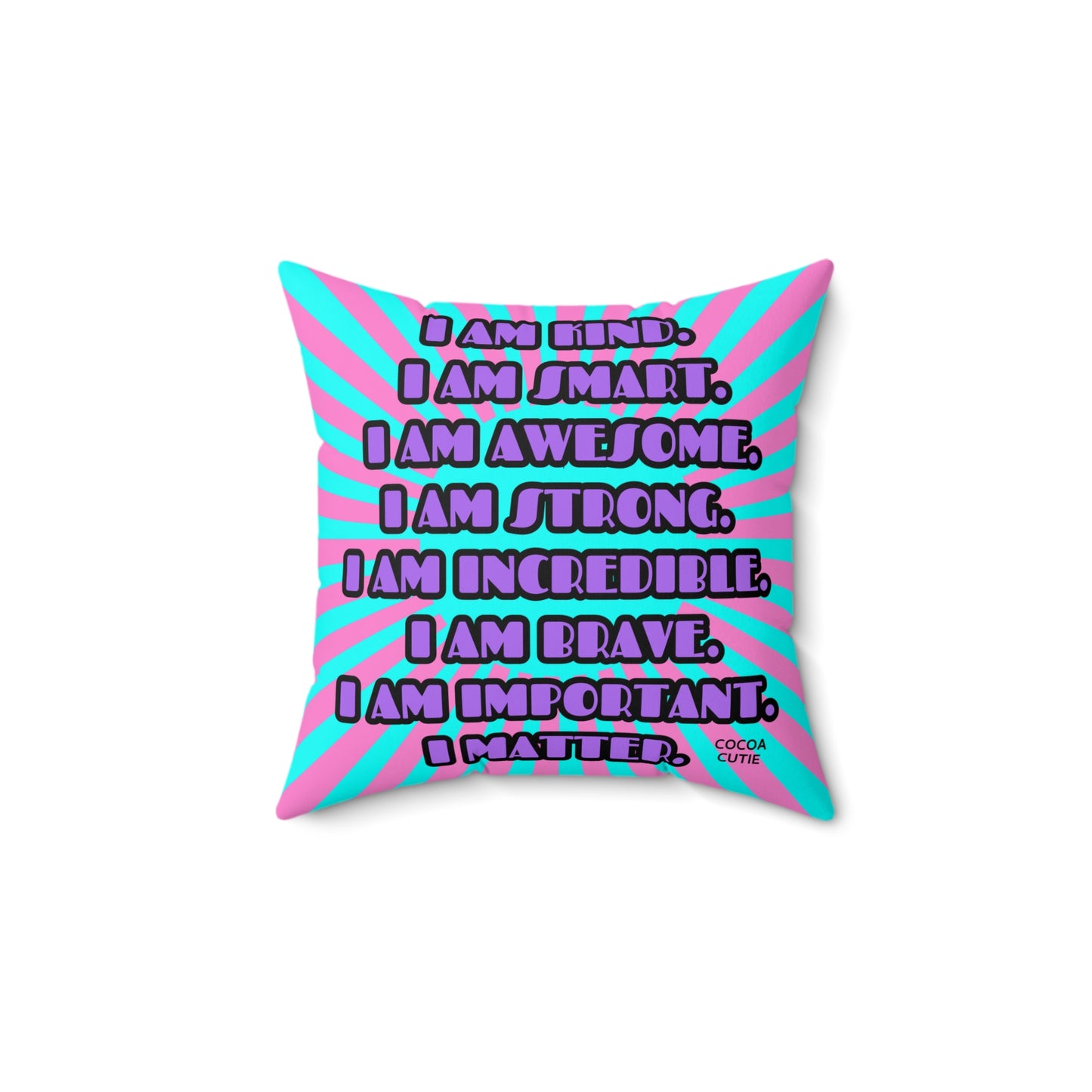 Cocoa Cutie Unicorn Magic Affirmation Pillow- Girl (PICK SKIN TONE)