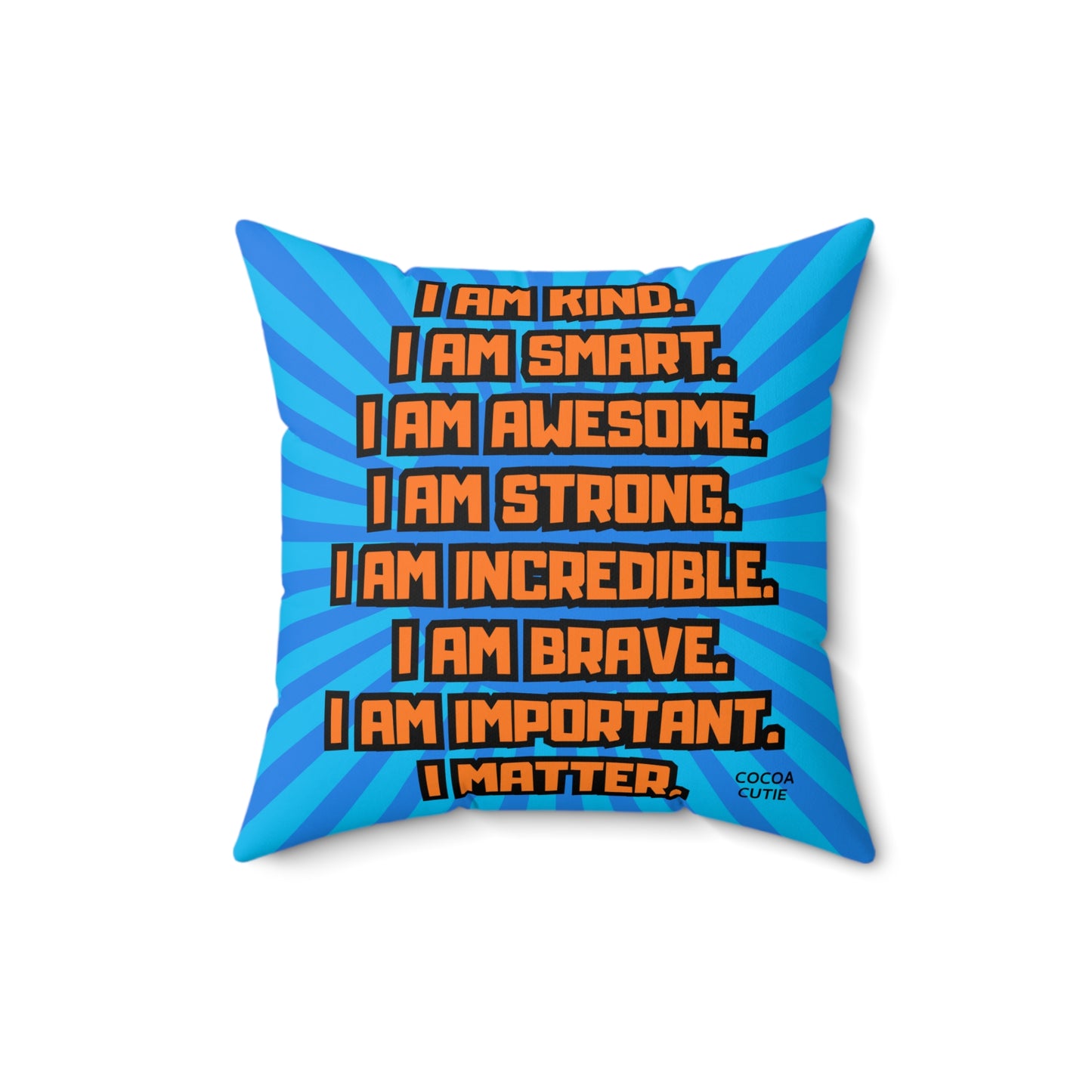 Cocoa Cutie Bow Tie Orange Affirmation Pillow- Boy (PICK SKIN TONE)