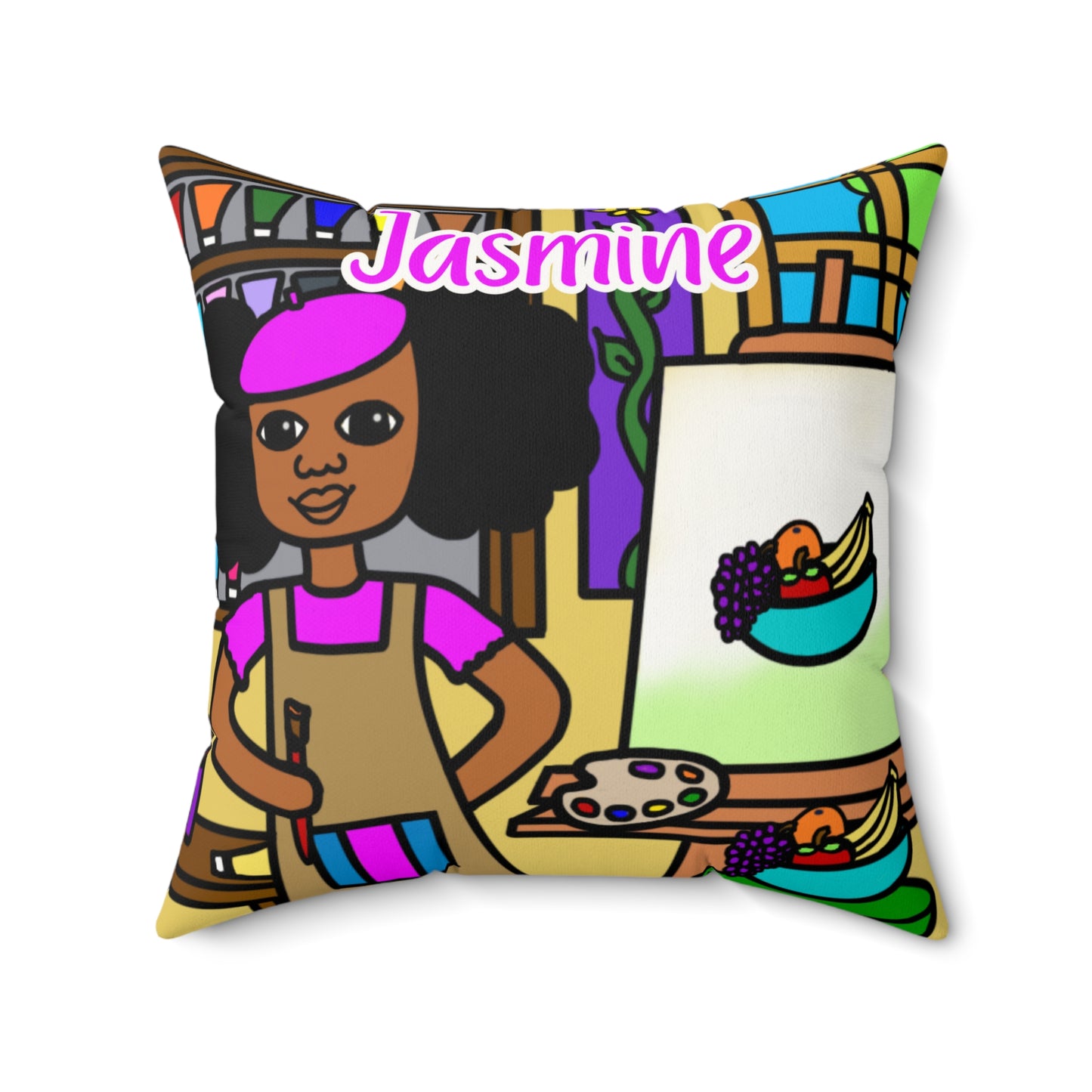 Cocoa Cutie Artist Affirmation Pillow- Girl