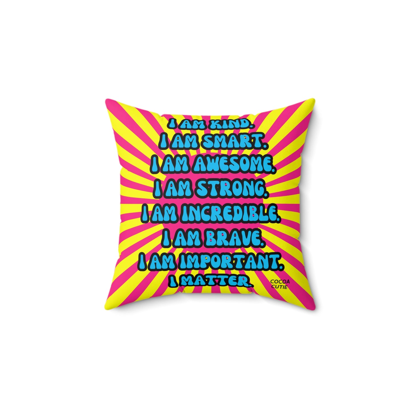 Cocoa Cutie Princess Vibes Affirmation Pillow- Girl (PICK SKIN TONE)