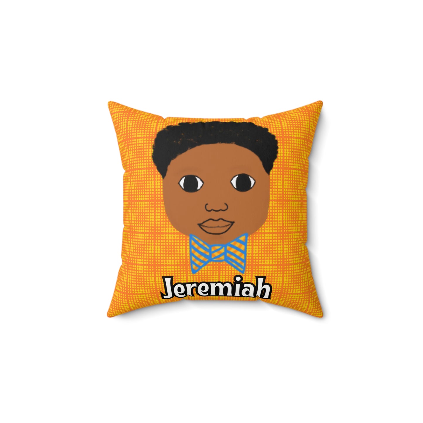 Cocoa Cutie Bow Tie Orange Affirmation Pillow- Boy (PICK SKIN TONE)