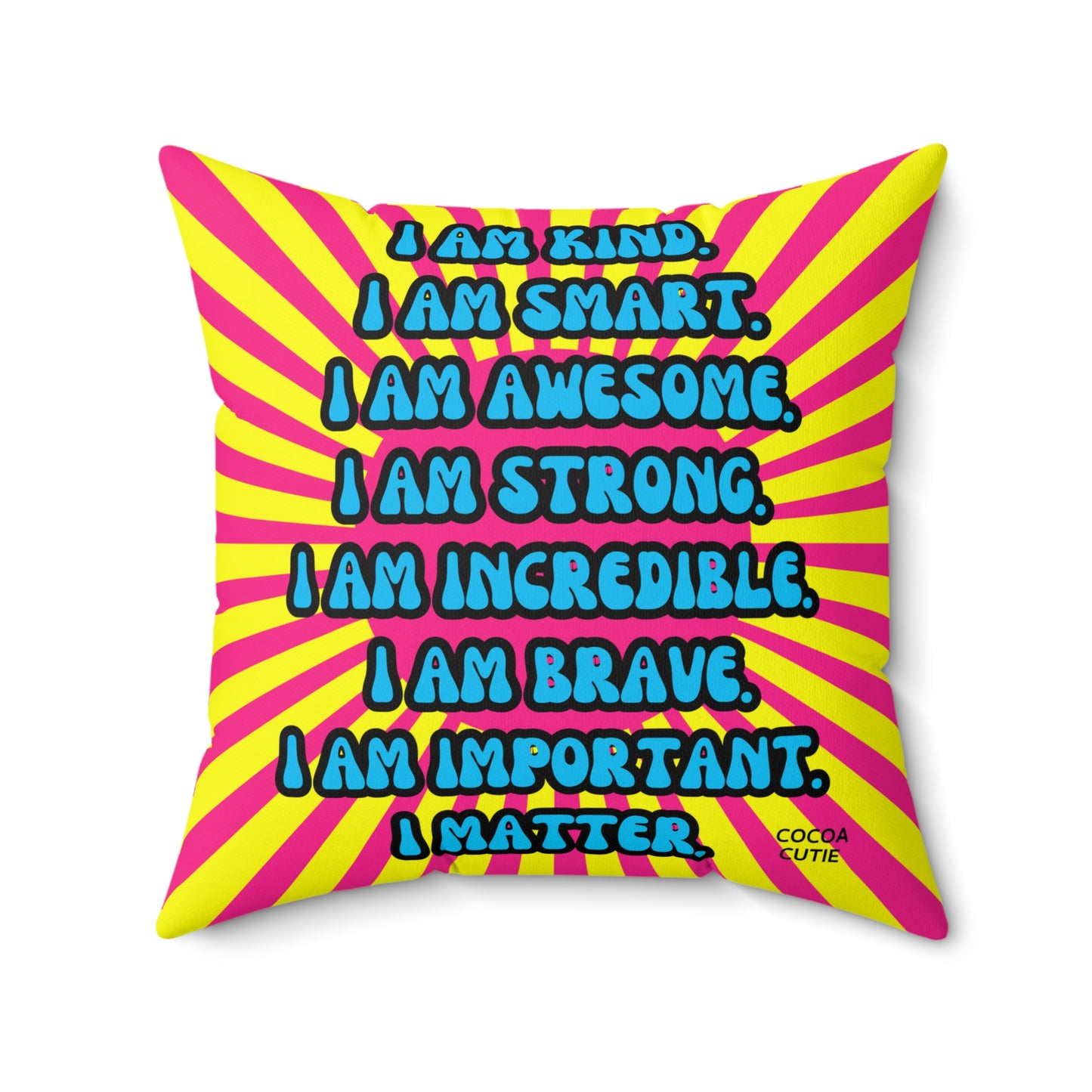 Cocoa Cutie Princess Vibes Affirmation Pillow- Girl (PICK SKIN TONE)