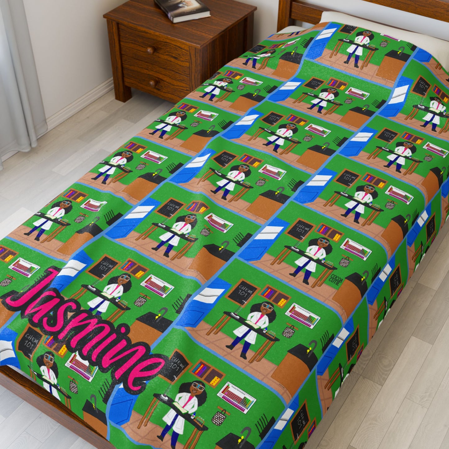 Cocoa Cutie Chemist Girl Blanket (Three Sizes)