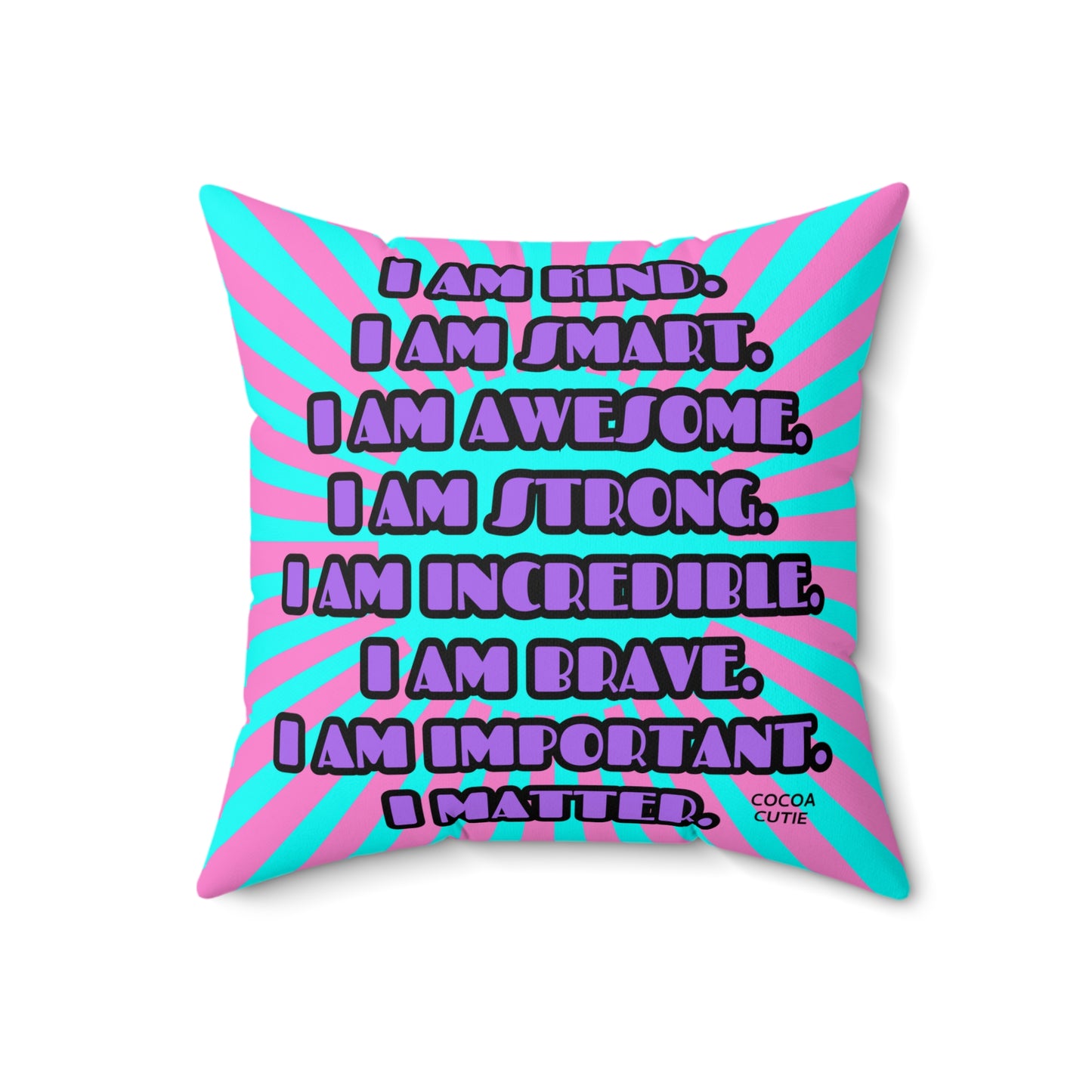 Cocoa Cutie Unicorn Magic Affirmation Pillow- Girl (PICK SKIN TONE)