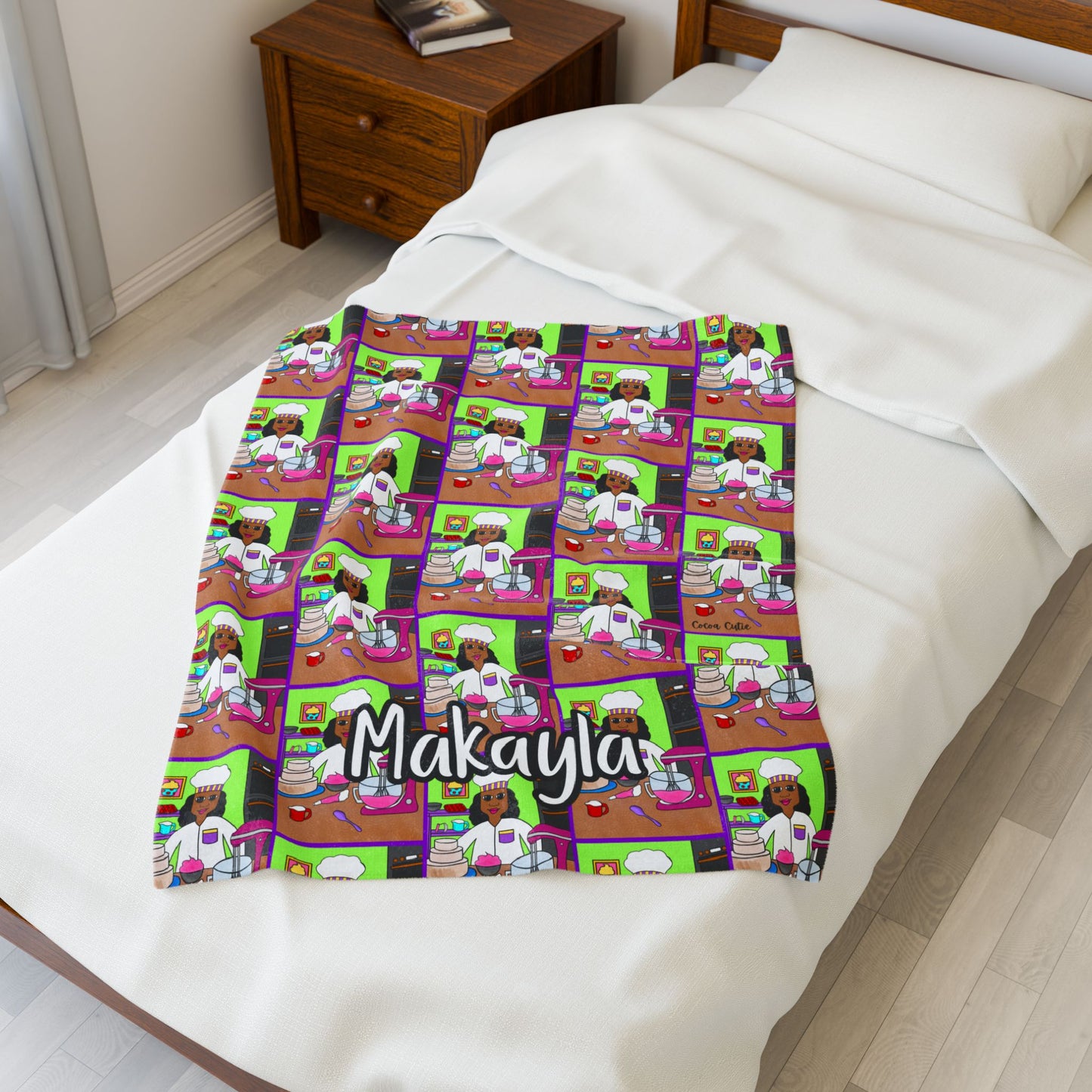 Cocoa Cutie Baker Girl Blanket (Three Sizes)