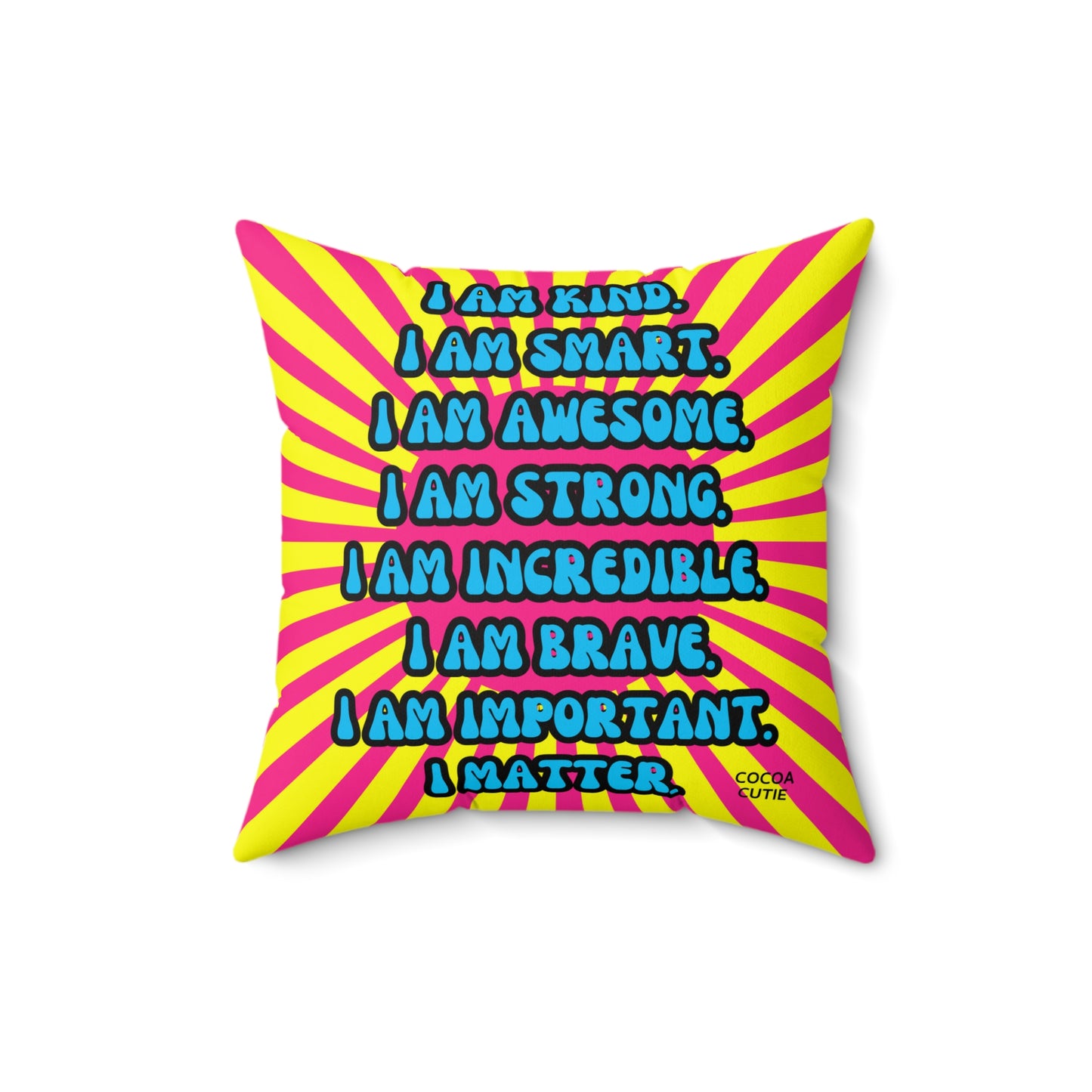 Cocoa Cutie Princess Vibes Affirmation Pillow- Girl (PICK SKIN TONE)