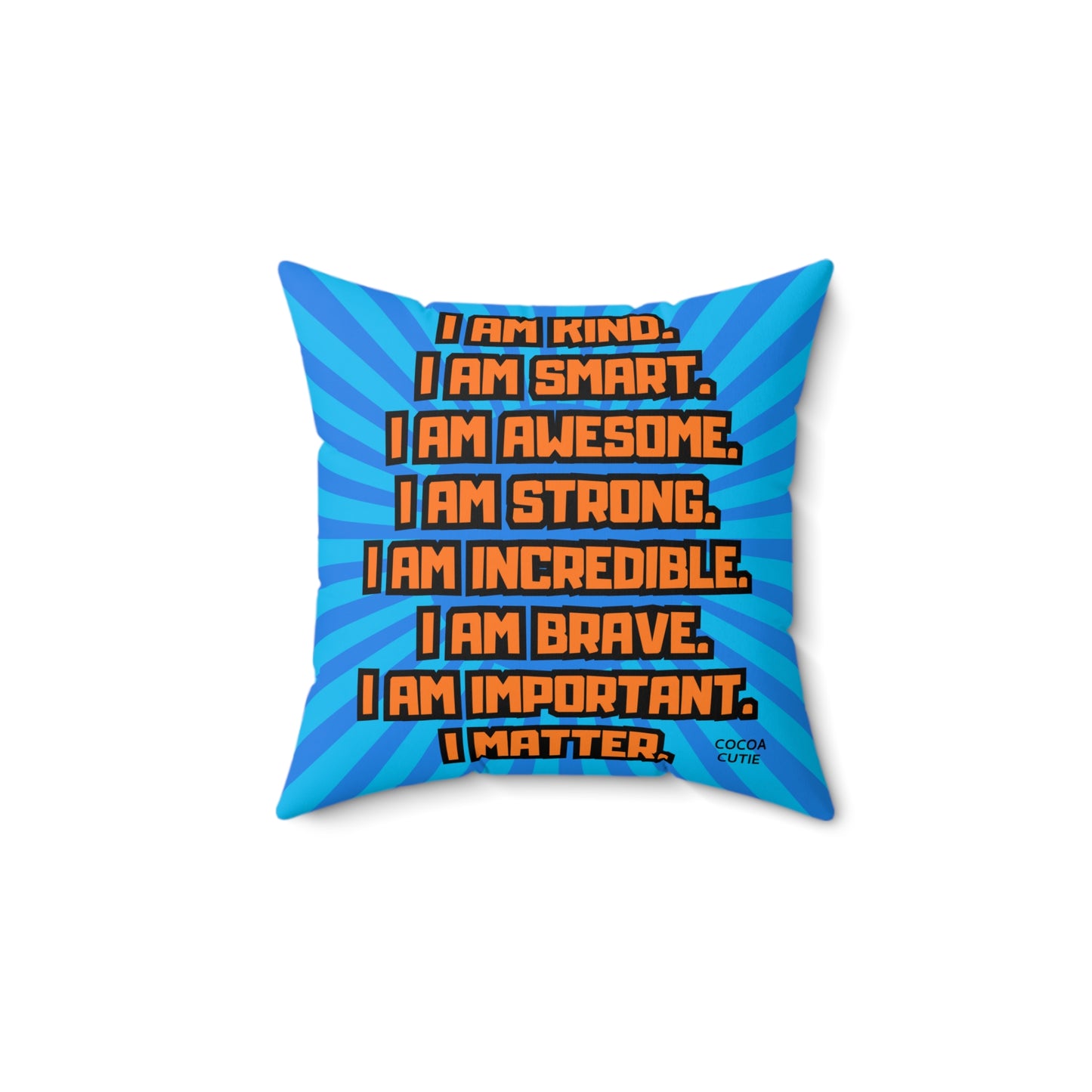 Cocoa Cutie Bow Tie Orange Affirmation Pillow- Boy (PICK SKIN TONE)
