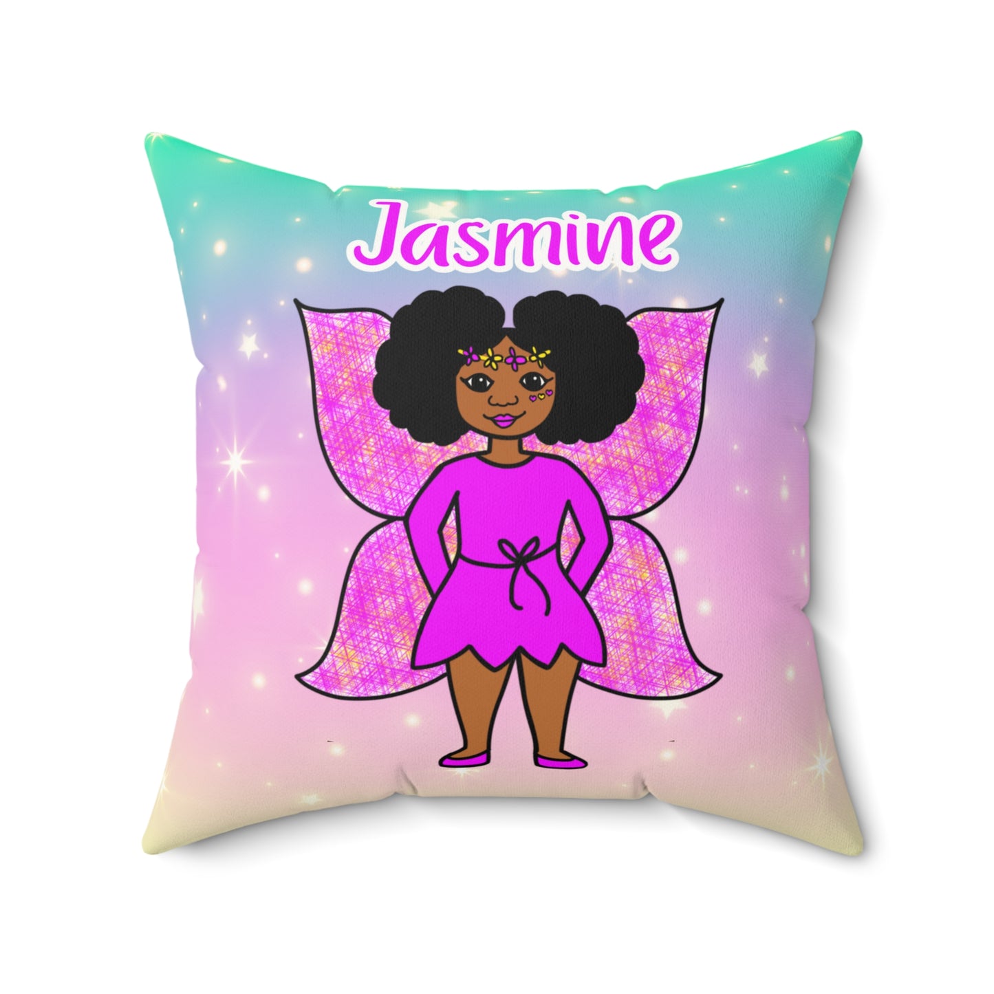 Cocoa Cutie Pink Fairy Affirmation Pillow- Girl (PICK SKIN TONE)