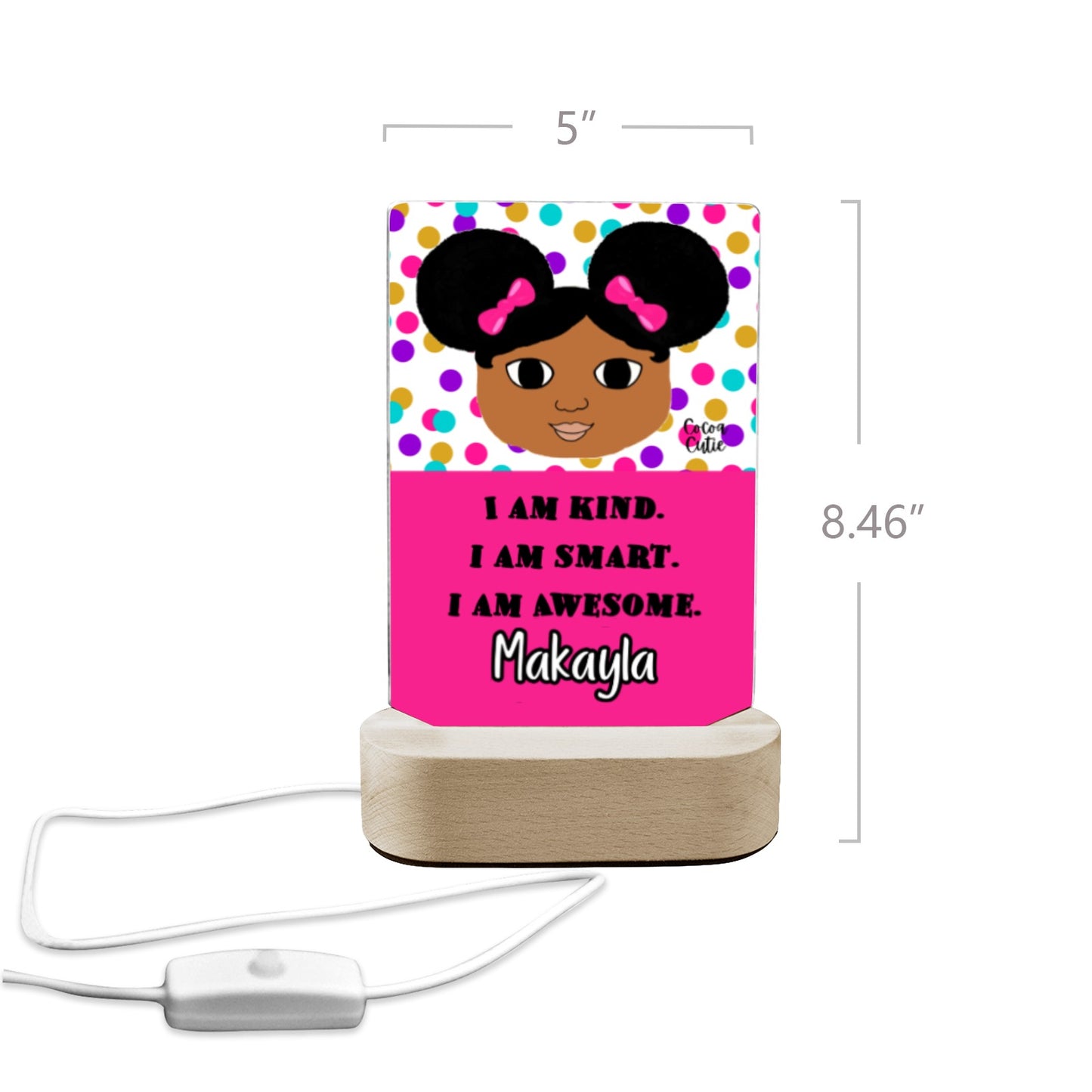 Cocoa Cutie Afro Puffs I Am Kind Display Night Light
