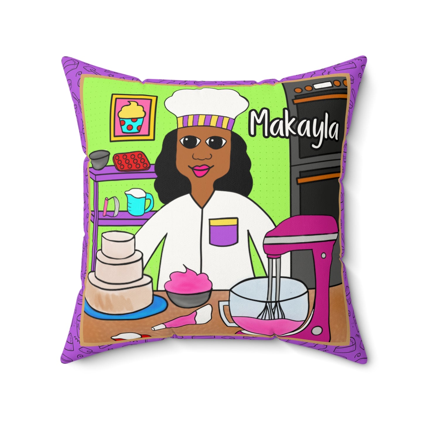Cocoa Cutie Baker Affirmation Pillow- Girl (PICK SKIN TONE)