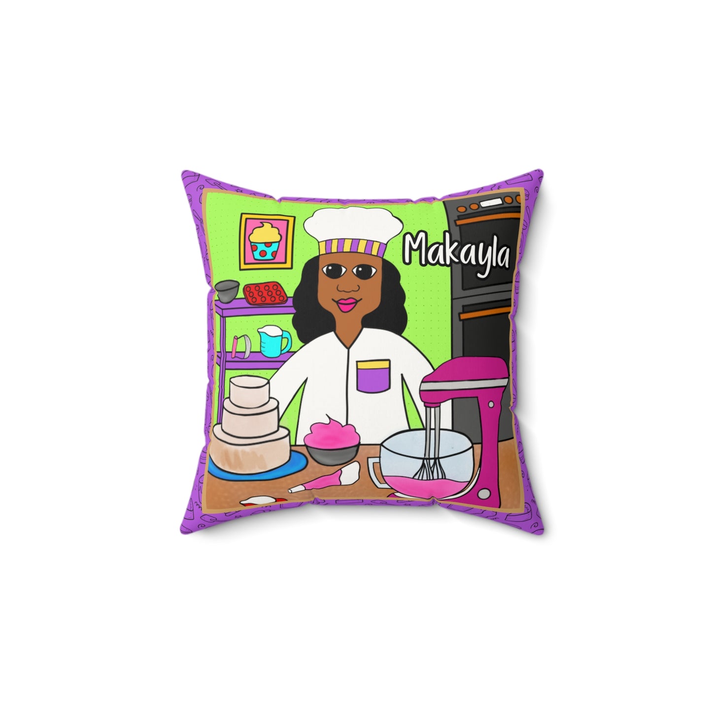 Cocoa Cutie Baker Affirmation Pillow- Girl (PICK SKIN TONE)
