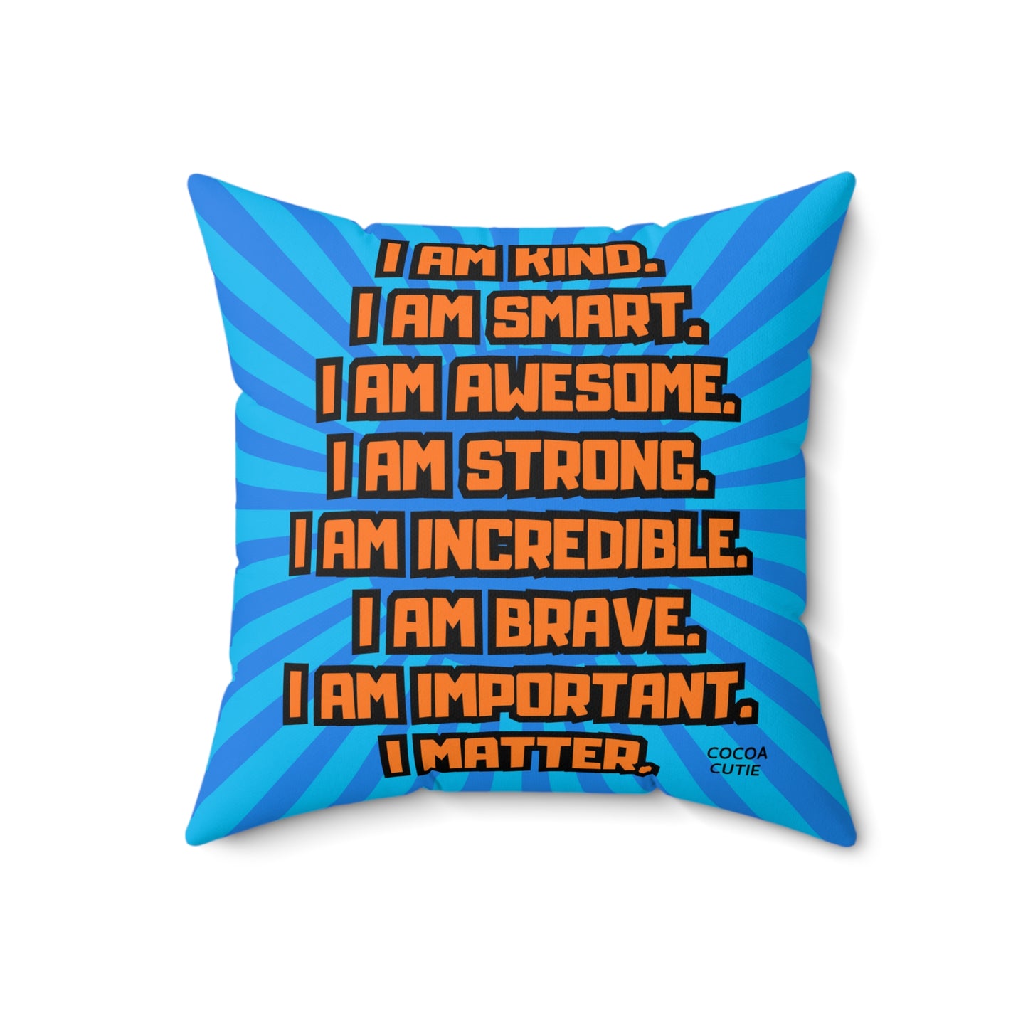 Cocoa Cutie Bow Tie Orange Affirmation Pillow- Boy (PICK SKIN TONE)