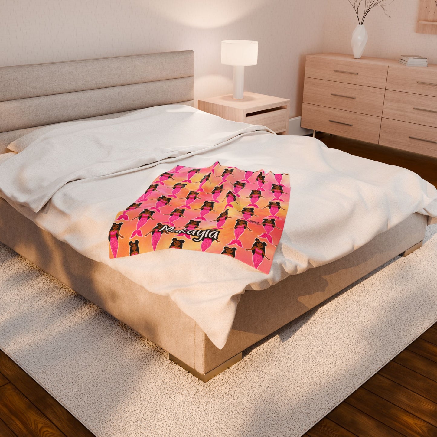 Cocoa Cutie Pink Mermaid Blanket (Three Sizes)