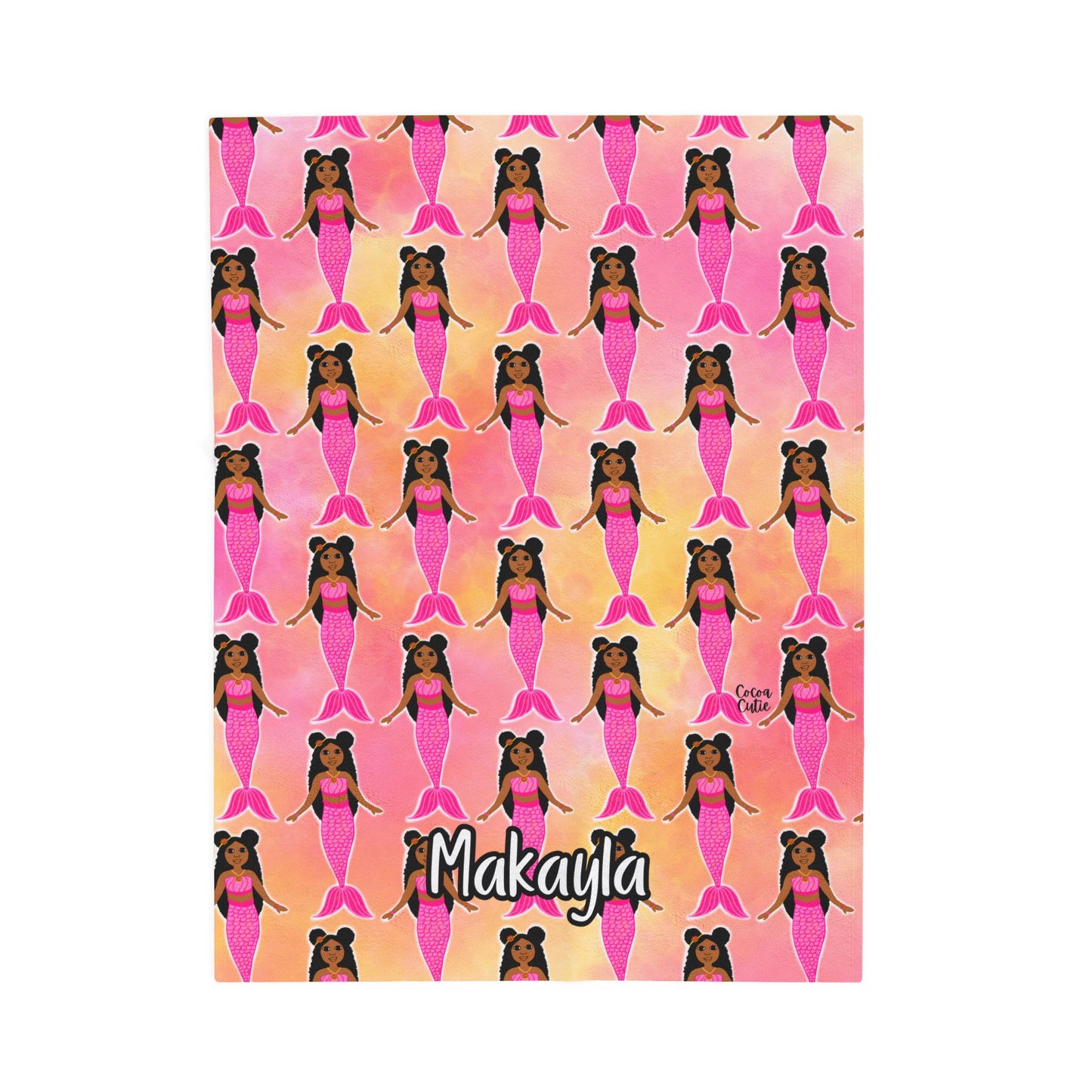 Cocoa Cutie Pink Mermaid Blanket (Three Sizes)