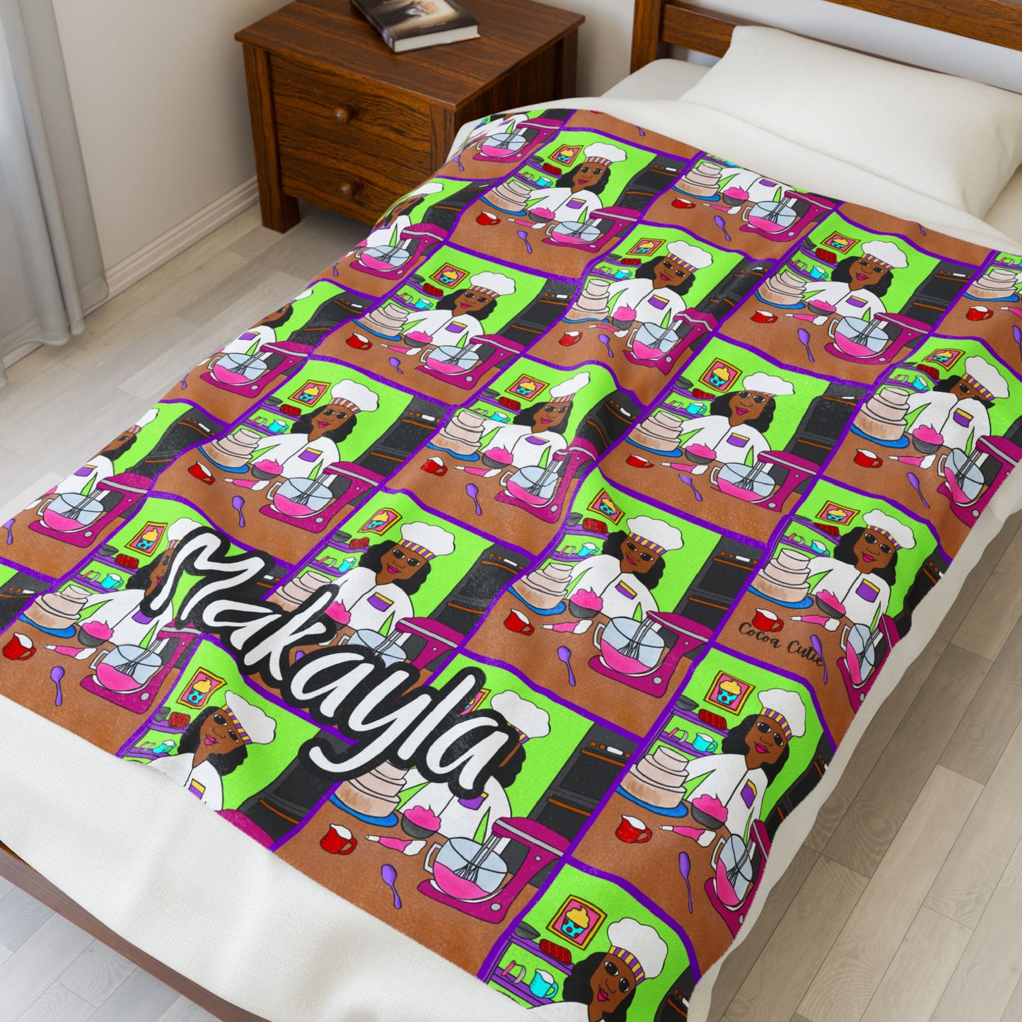 Cocoa Cutie Baker Girl Blanket (Three Sizes)