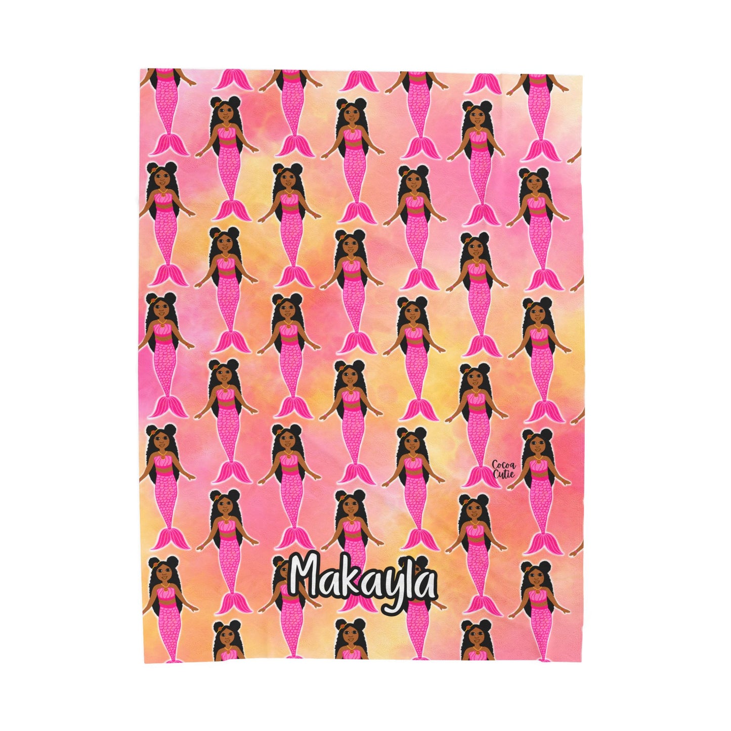 Cocoa Cutie Pink Mermaid Blanket (Three Sizes)
