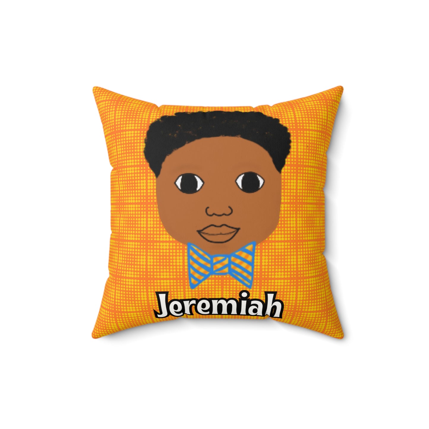 Cocoa Cutie Bow Tie Orange Affirmation Pillow- Boy (PICK SKIN TONE)
