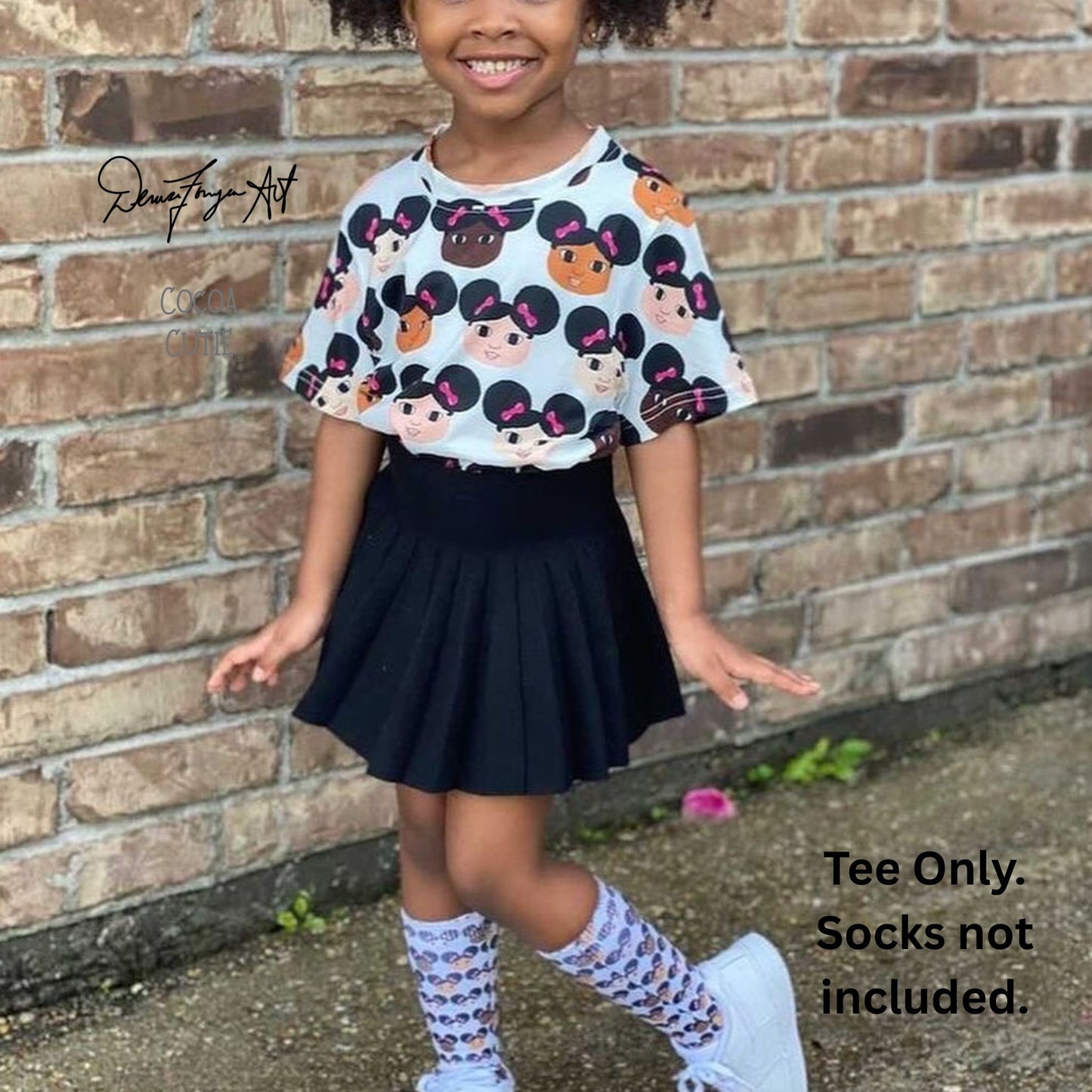 Cocoa Cutie Afro Puffs Girls Premium Tee OS RS