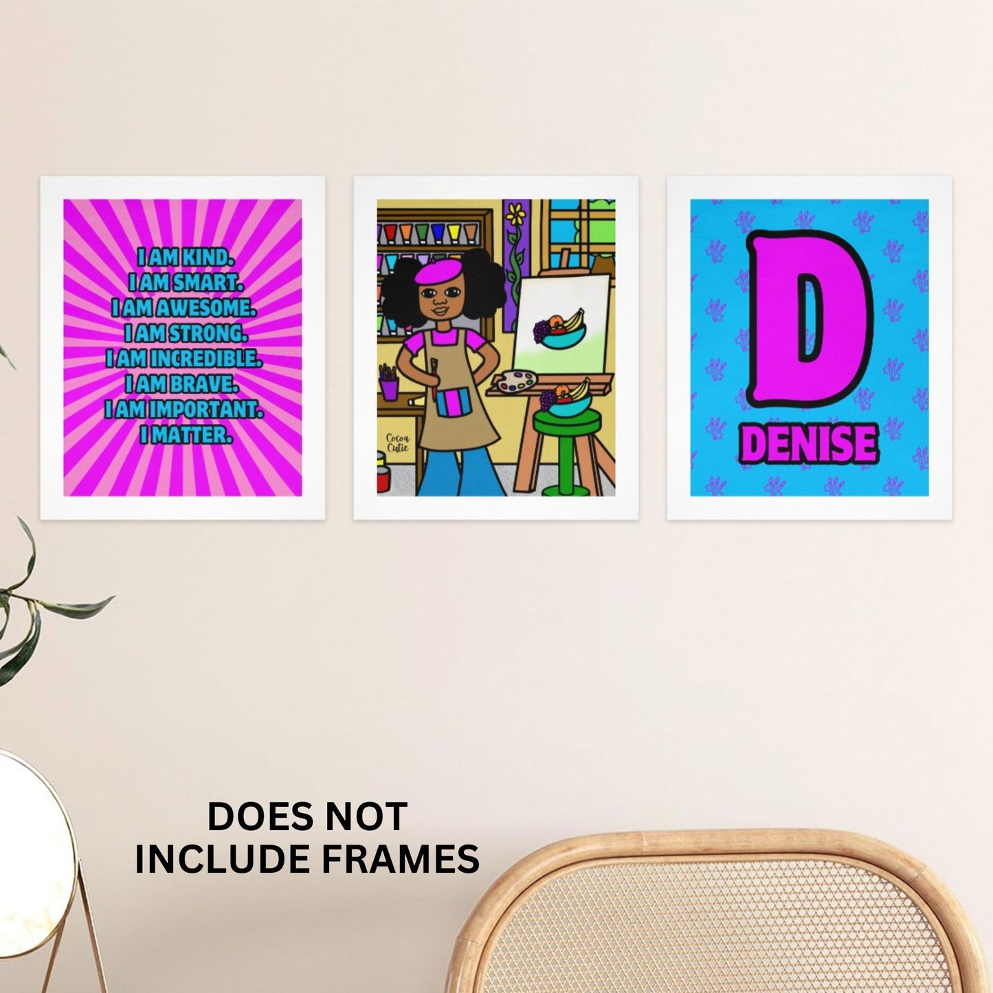 Cocoa Cutie Affirmations Wall Art Collage Artist (PICK SKIN TONE)