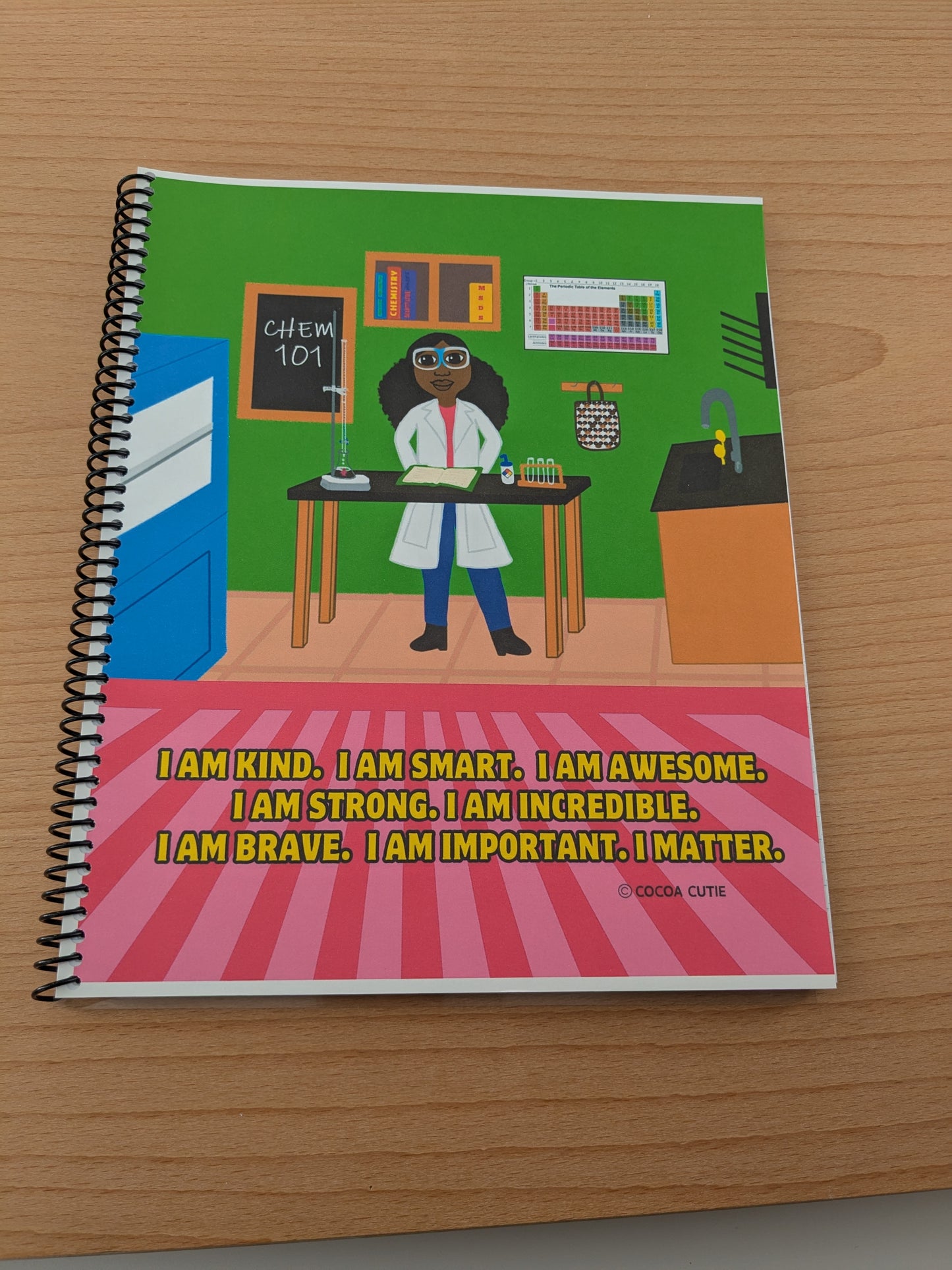 Cocoa Cutie Chemist Girl Spiral Notebook RS