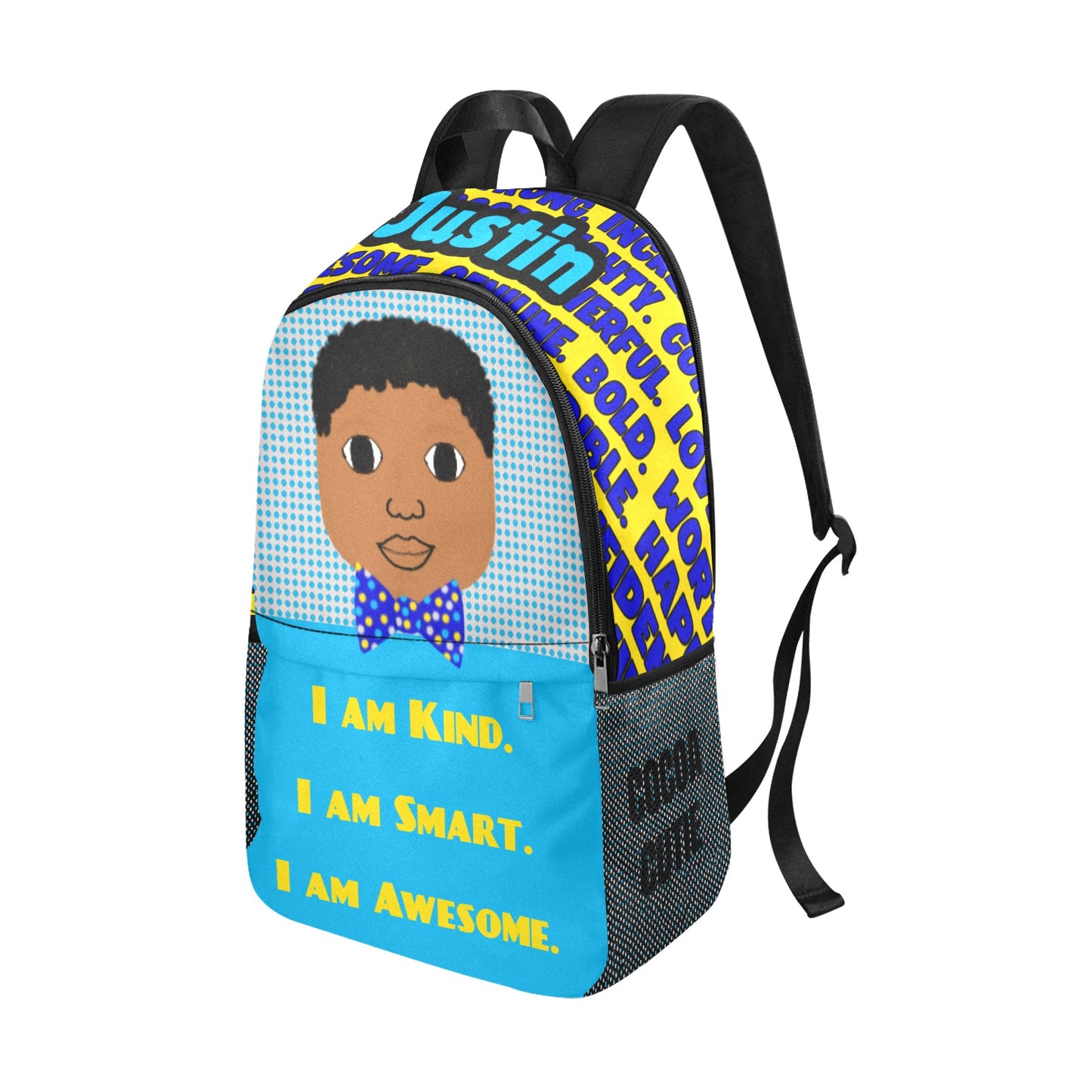 Cocoa Cutie Bow Tie Boy I Am Kind Blue Backpack