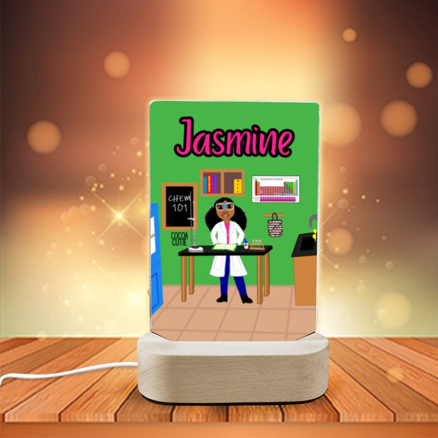 Cocoa Cutie Chemist Girl Display Night Light