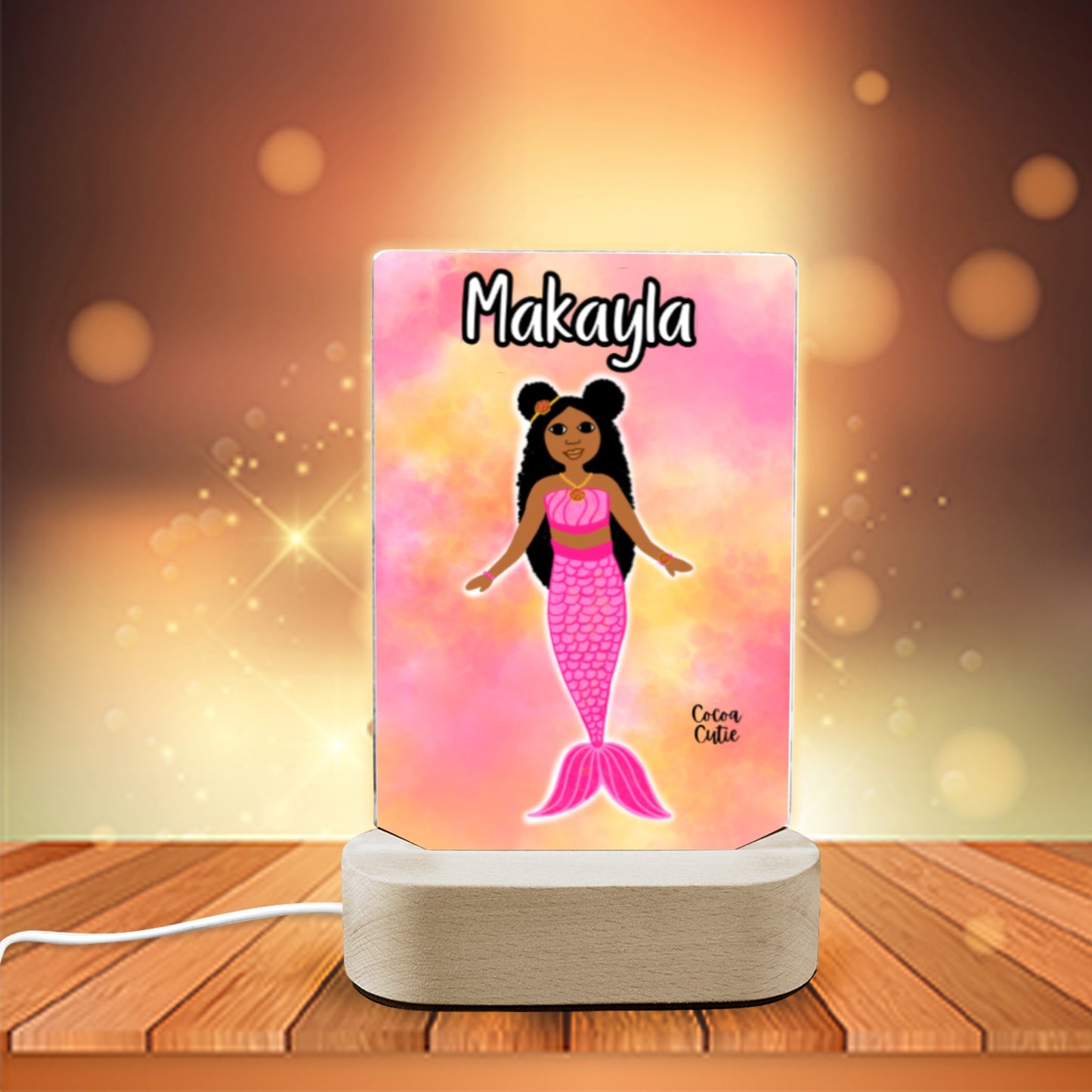 Cocoa Cutie Pink Mermaid Display Night Light