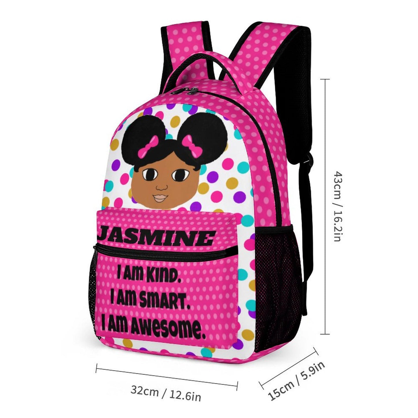 Cocoa Cutie Afro Puffs Girl Three Piece Backpack Set