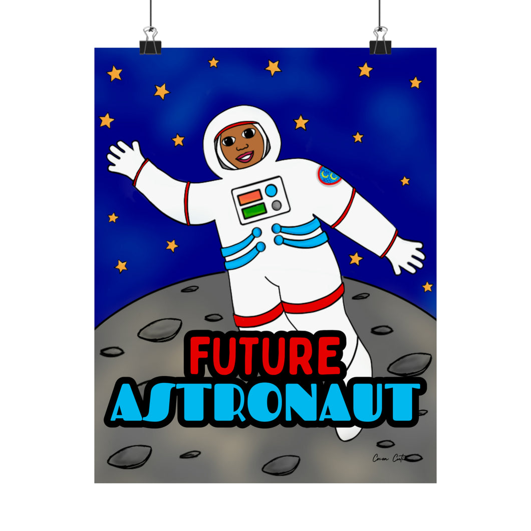 Cocoa Cutie Future Astronaut Matte Poster- Girl (PICK SKIN TONE)