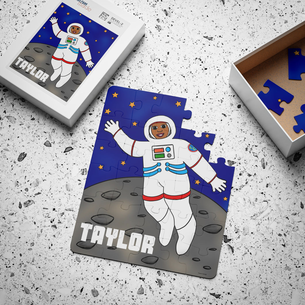 Cocoa Cutie Astronaut Girl Kids' Puzzle, 30 PIECE (Ages 3-5)-PICK YOUR SKIN TONE