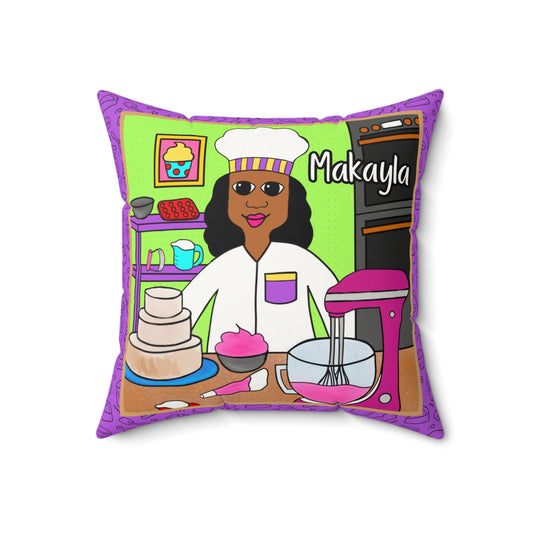 Cocoa Cutie Baker Affirmation Pillow- Girl (PICK SKIN TONE)