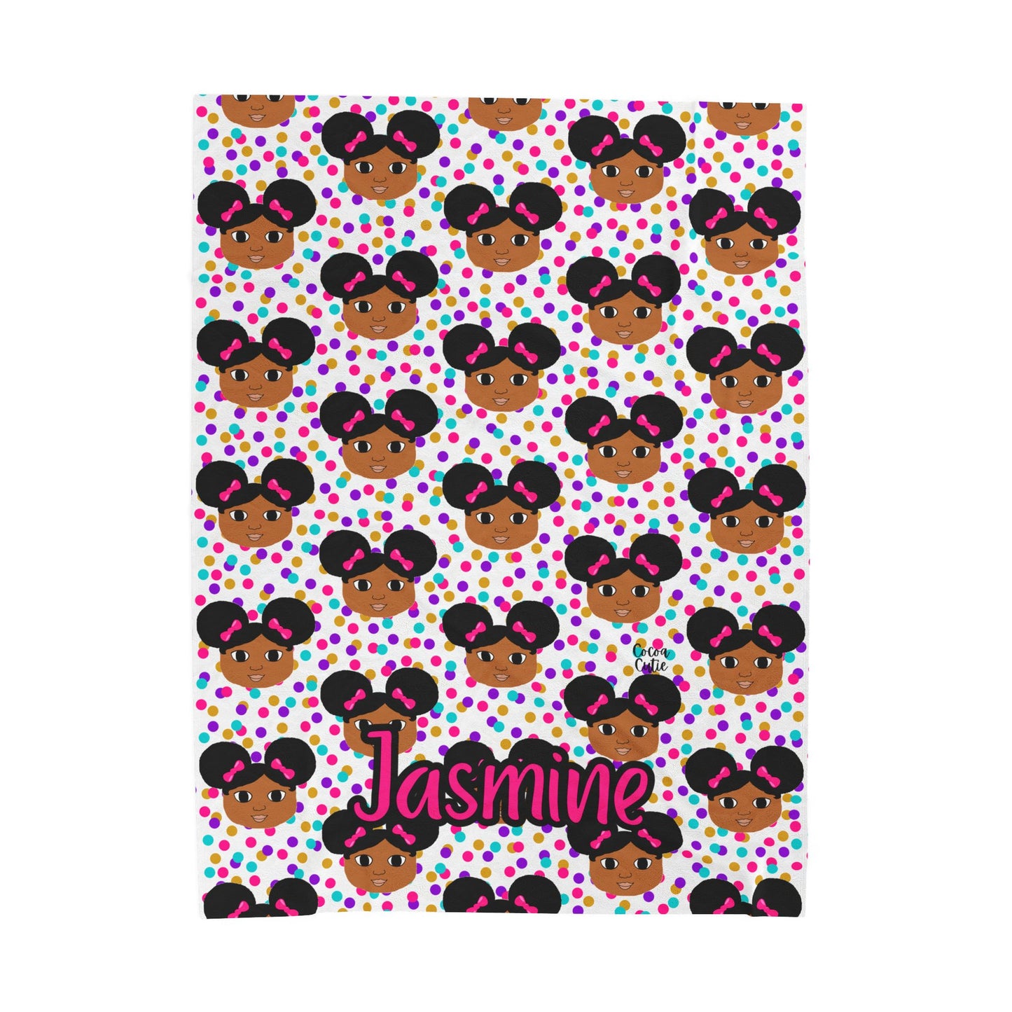Cocoa Cutie Afro Puffs Blanket (Three Sizes)