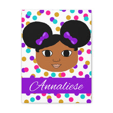 Load image into Gallery viewer, Cocoa Cutie Afro Puffs Girl Canvas Wall Art (PICK SKIN TONE)
