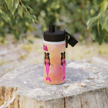 Load image into Gallery viewer, Cocoa Cutie Pink Mermaid Stainless Steel Water Bottle (PICK YOUR SKIN TONE)
