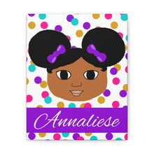 Load image into Gallery viewer, Cocoa Cutie Afro Puffs Girl Canvas Wall Art (PICK SKIN TONE)
