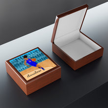 Load image into Gallery viewer, Cocoa Cutie Basketball Girl Jewelry Box, Keepsake Box-Wood &amp; Ceramic Tile Top (PICK SKIN TONE)
