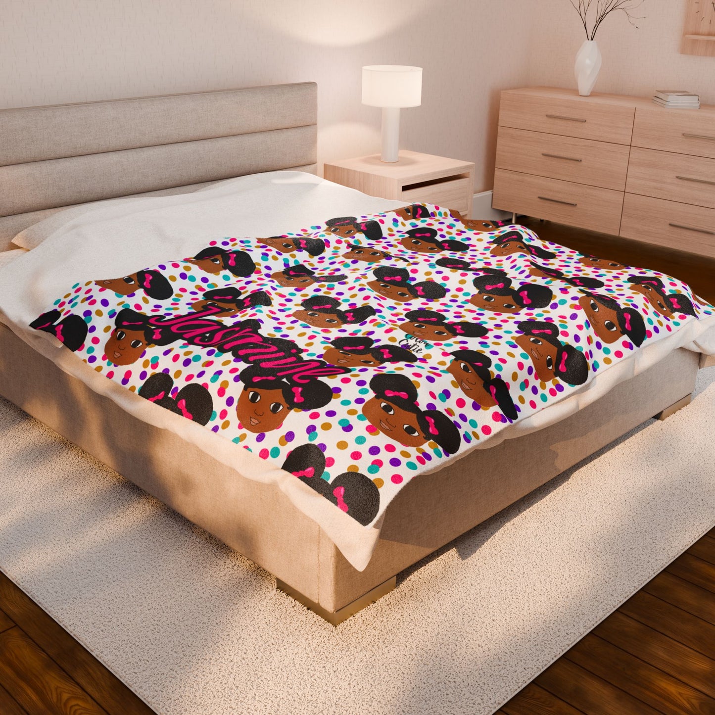 Cocoa Cutie Afro Puffs Blanket (Three Sizes)