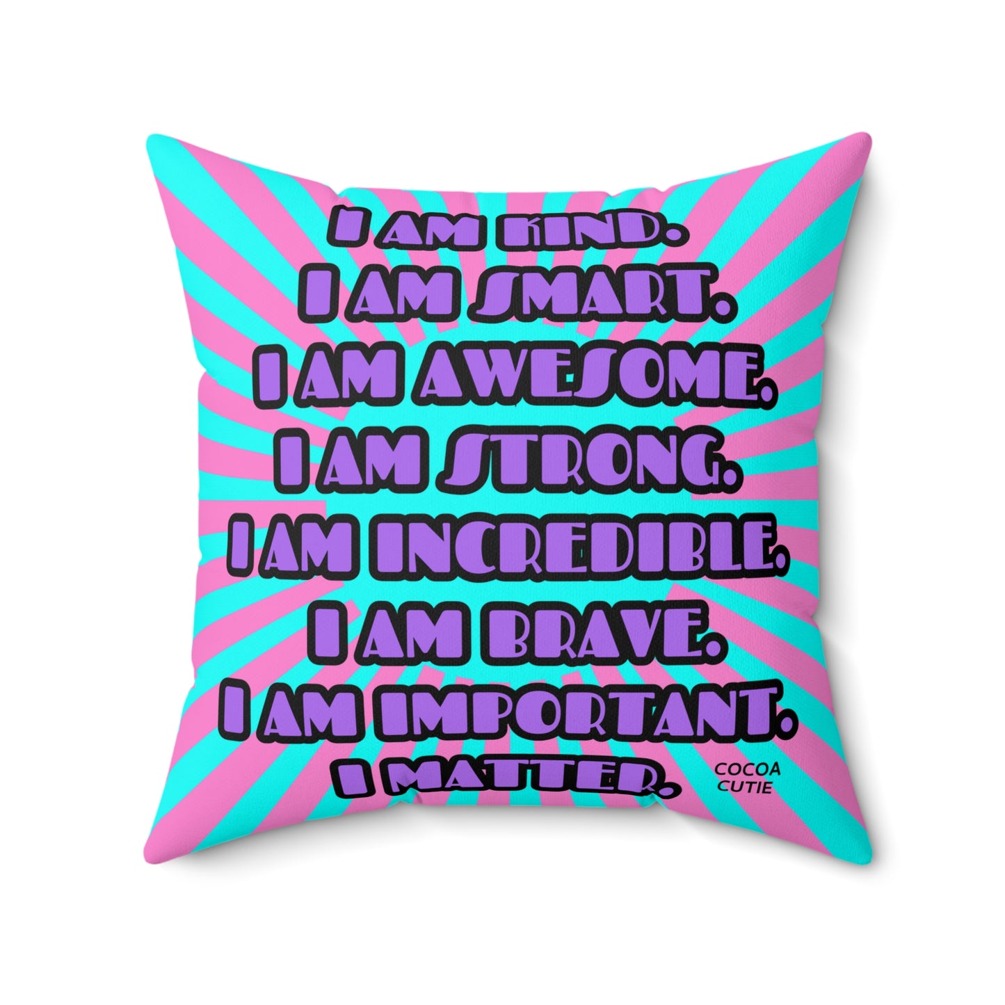 Cocoa Cutie Unicorn Magic Affirmation Pillow- Girl (PICK SKIN TONE)