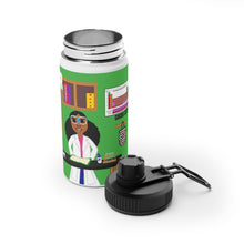 Load image into Gallery viewer, Cocoa Cutie Chemist/Scientist Stainless Steel Water Bottle (PICK YOUR SKIN TONE)
