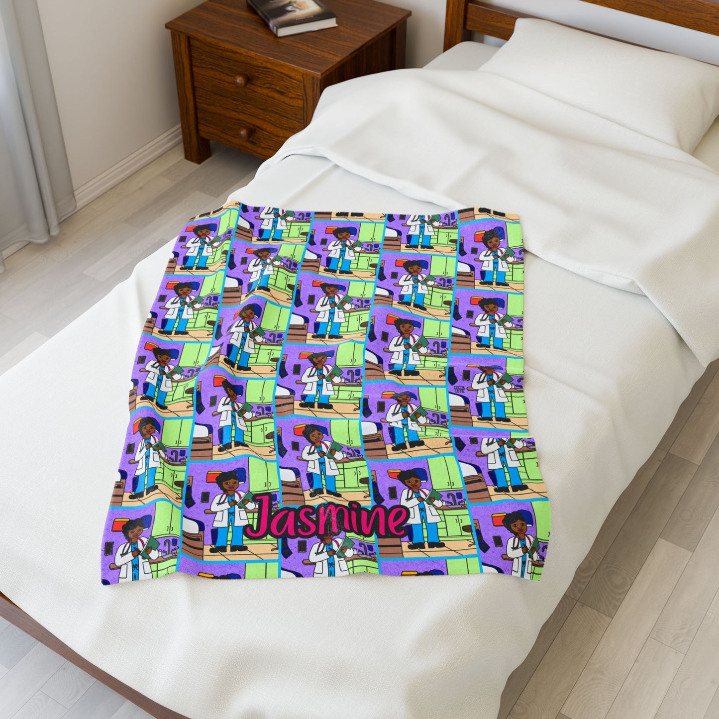 Cocoa Cutie Doctor Girl Blanket (Three Sizes)
