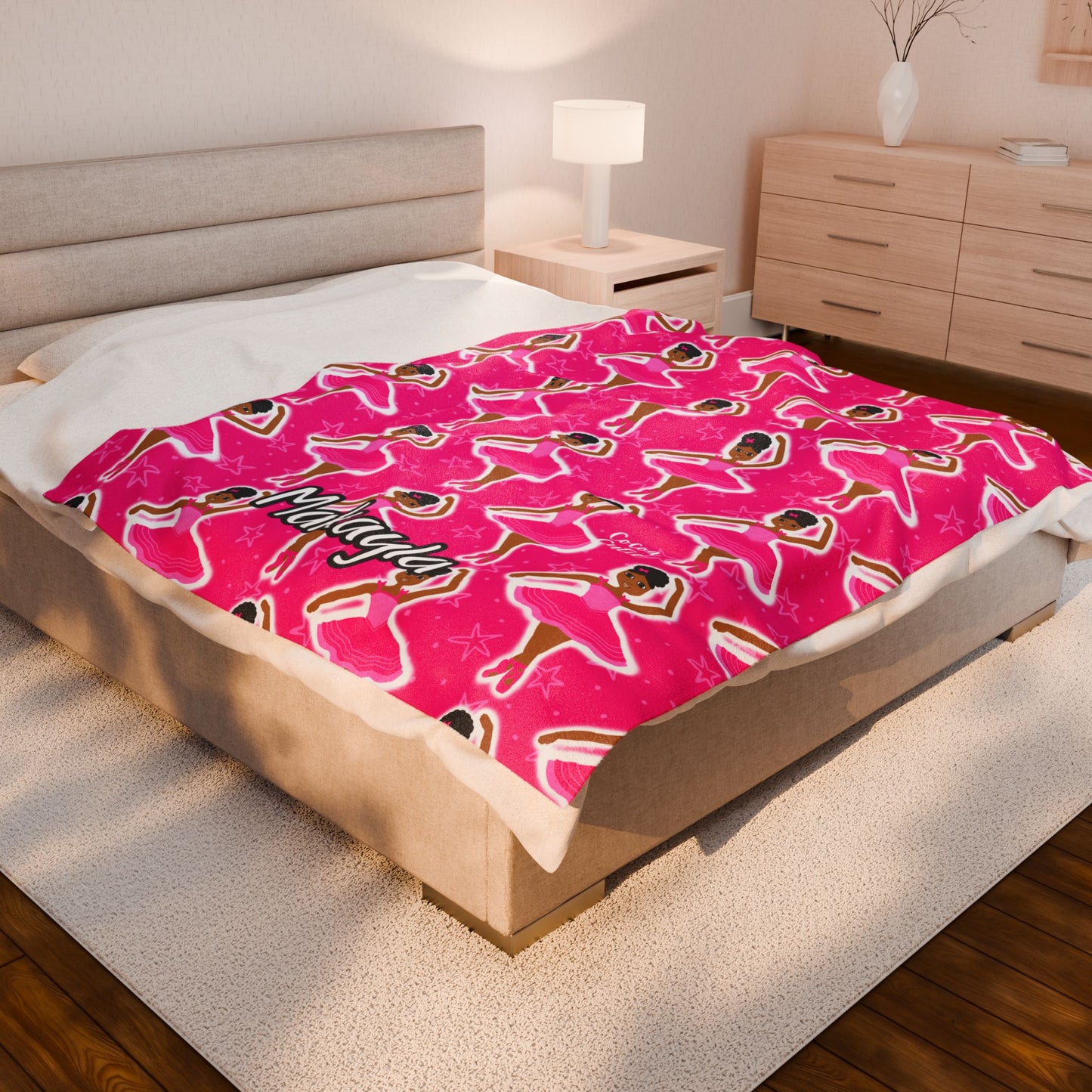 Cocoa Cutie Pink Dancer Blanket (Three Sizes)