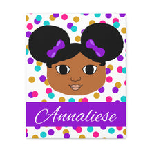 Load image into Gallery viewer, Cocoa Cutie Afro Puffs Girl Canvas Wall Art (PICK SKIN TONE)
